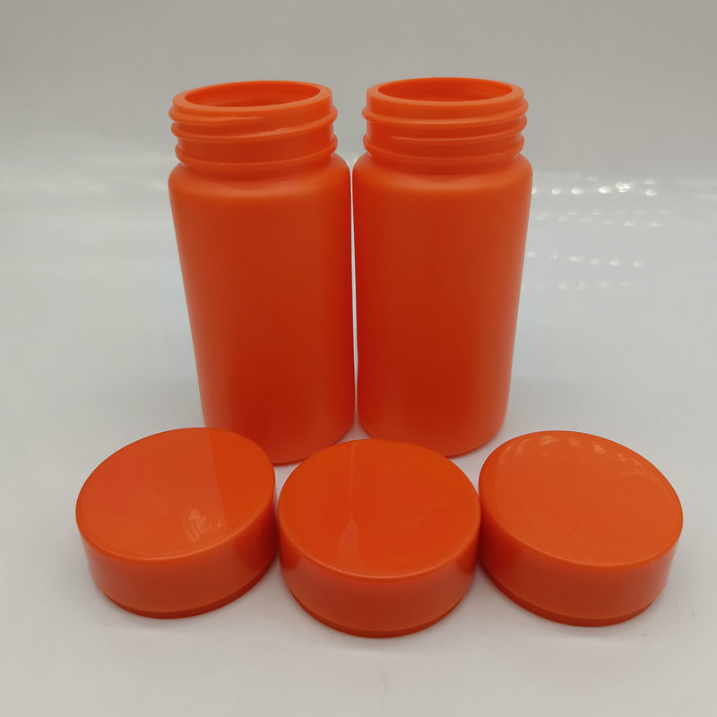 橘红色千林瓶维生素泡腾片牛磺酸保健品分装塑料瓶鱼饵拉丝粉瓶