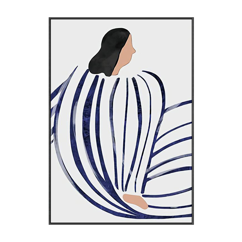 北欧复古装饰画抽象人物线条玄关客厅书房摆台艺术壁画样板间挂画