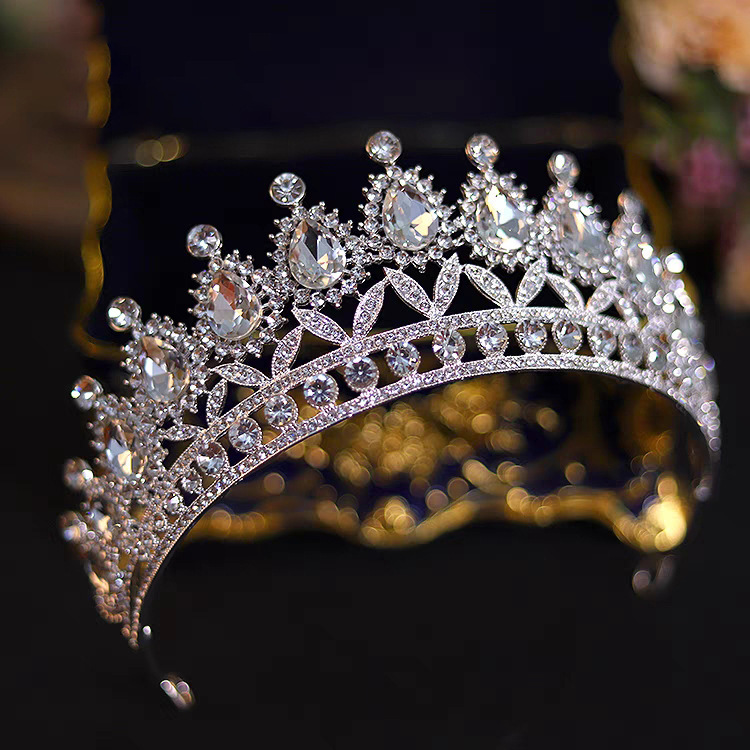 欧美流行女式皇冠锌合金婚纱金色发箍新娘婚庆发饰欧美新娘皇冠
