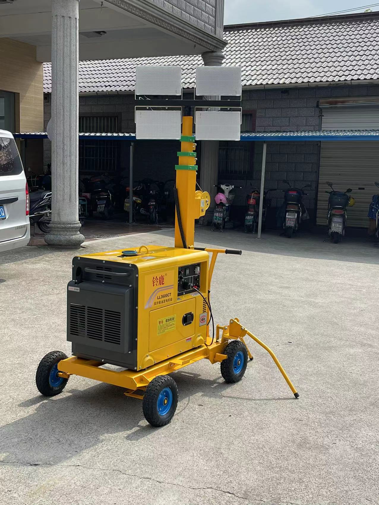 sfw6150a多方位移动升降工作灯静音式发电机照明车手摇升降杆