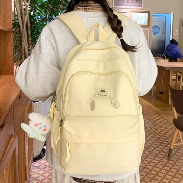 高颜值书包女生韩版ins初高中生大容量双肩包奶乎乎软妹出游背包