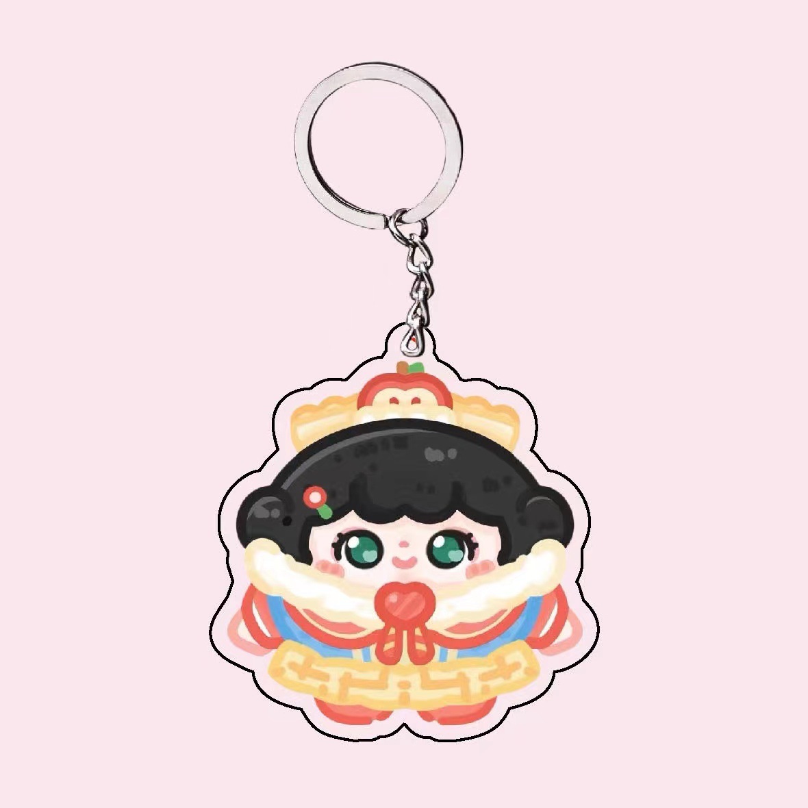 Egg Puff Party Keychain Pendant Surrounding the Game Transparent Acrylic DIY Girlfriends' Gift Friends Schoolbag Pendant