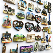 欧洲各国旅游城市冰箱贴磁贴名胜景点纪念工艺品立体树脂磁力贴