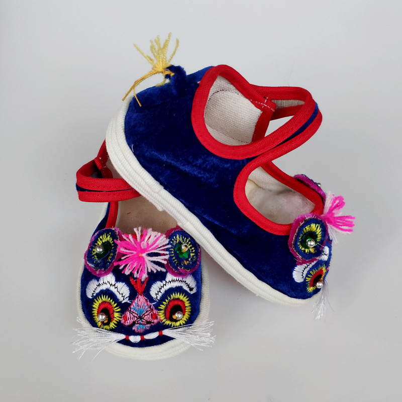 虎头鞋婴儿传统纯手工老虎鞋男女宝宝儿童春秋千层底学步单鞋布鞋