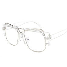 2021新款时尚半框男士墨镜方形金属太阳镜潮女太阳眼镜平光镜9101