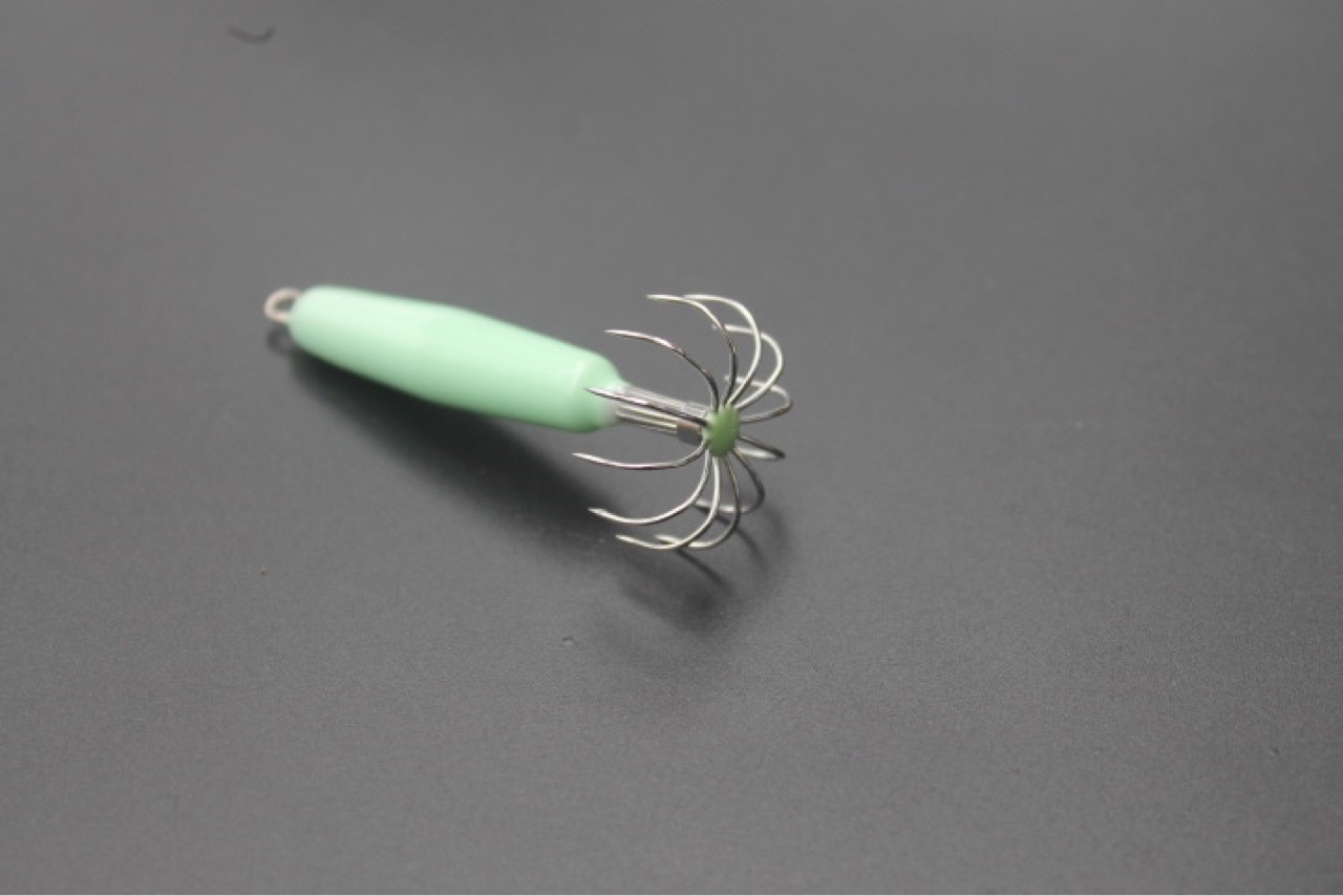 鱿鱼钩鱿鱼饵 鱿鱼鱼饵木虾钓鱼钩钓鱿鱼夜光钩路亚假饵假虾现货