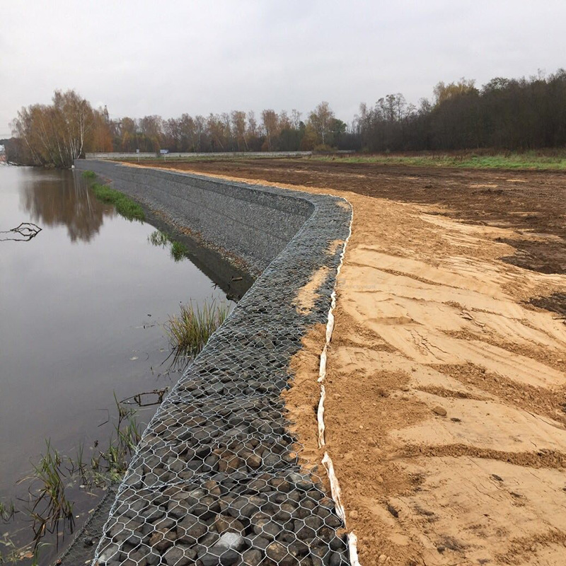 镀锌石笼网厂家定制格宾网河道护坡 防洪固土铅丝石笼网