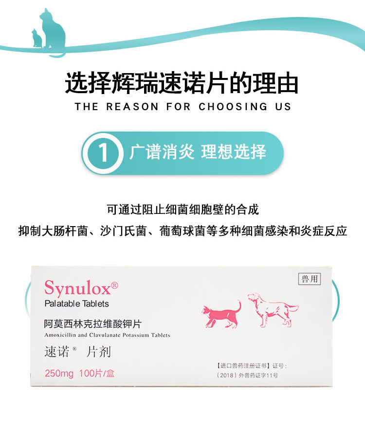 辉瑞速诺片剂宠物狗狗犬猫鼻支皮肤病感冒 消炎药泌尿炎10粒