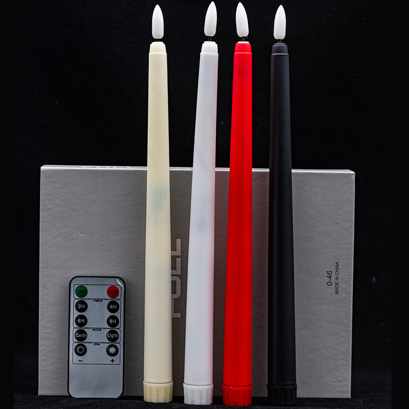 Cross-Border 10-Key Remote Control 3D Bullet Pole Candle Electric Candle Lamp Home Bar Halloween Decoration Pointed Rod Candlestick