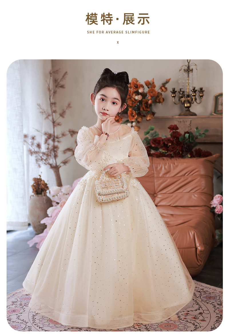 女童礼服蓬蓬纱公主裙花童婚纱礼服小女孩生日钢琴演奏演出服夏季