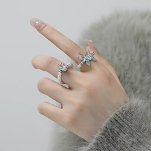 珍珠蝴蝶串珠戒指女轻奢小众高级感个性指环时尚精致百搭手指配饰
