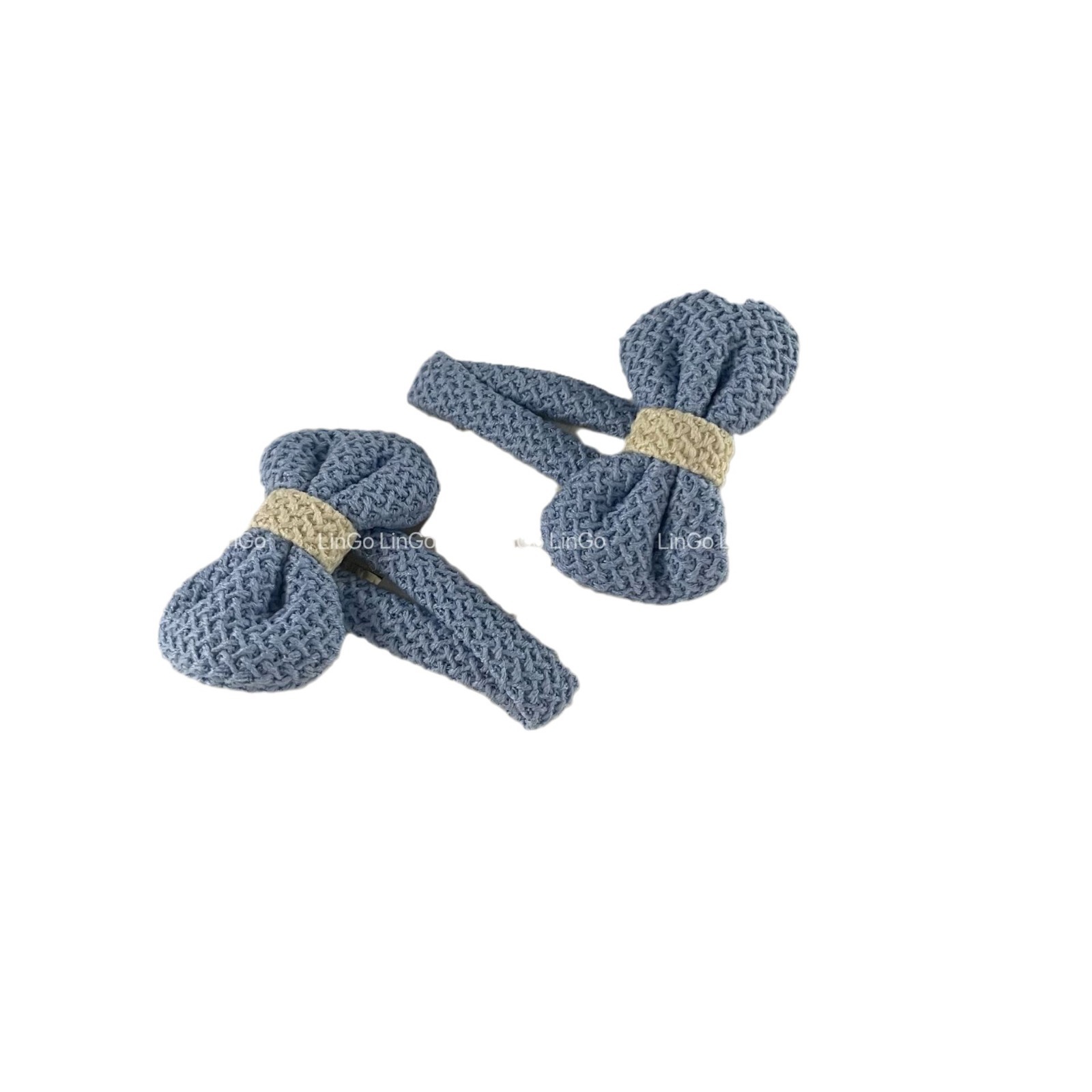 New Spring and Summer Bow Hairpin Children's Knitted Wool Bangs Bb Clip Cute Side Clip Korean Style Hair Accessories for Women