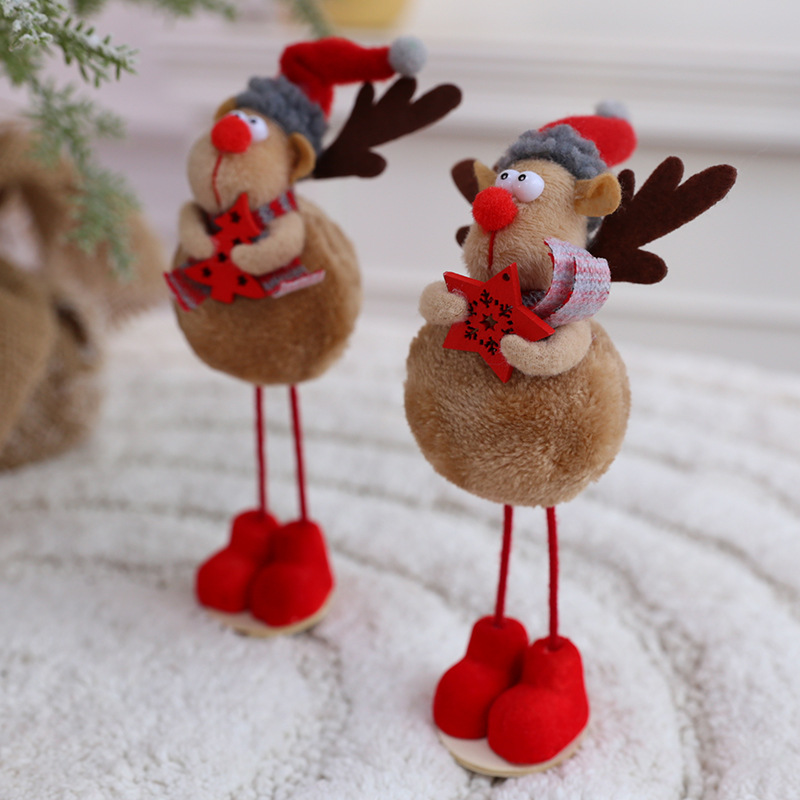 圣诞节玩偶 diy老人麋鹿公仔摆件店铺氛围布置礼物场景道具装饰品