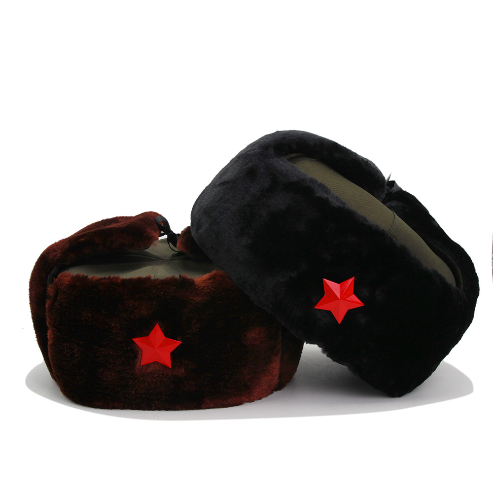 五角星护耳雷锋帽