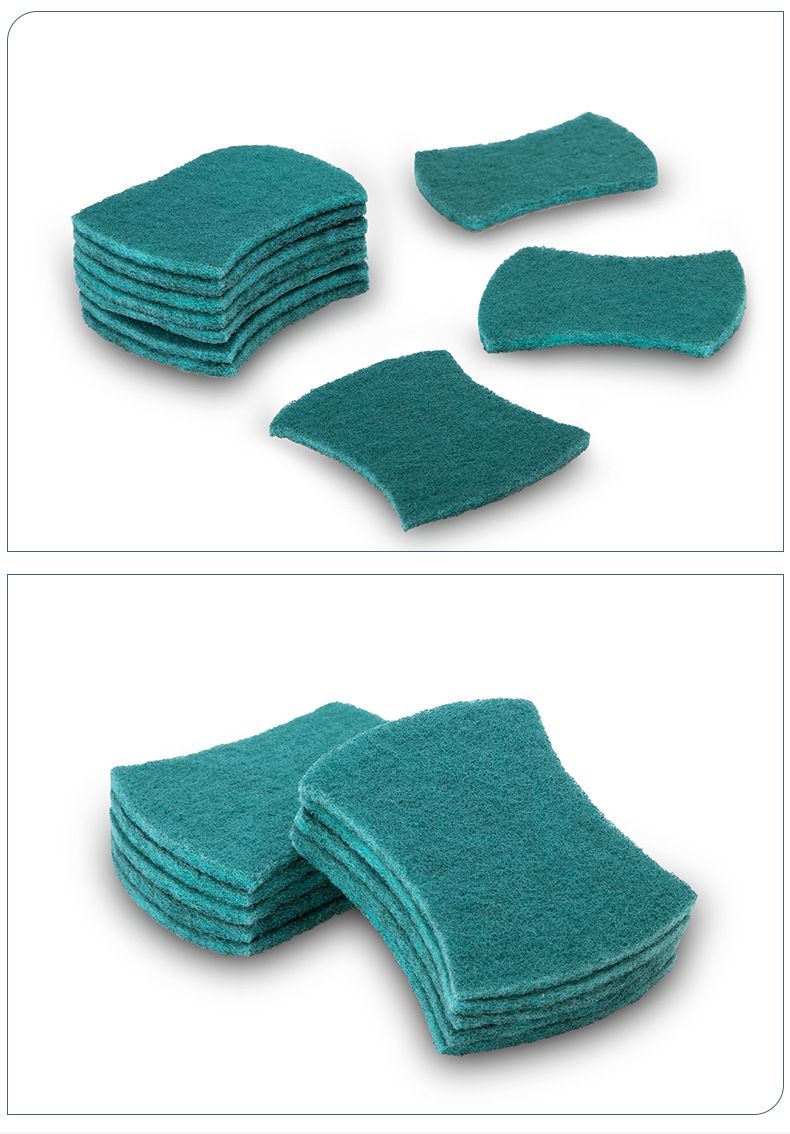 厂家批发腰形高密度含砂百洁布厨具清洁洗碗擦家用餐饮抹布