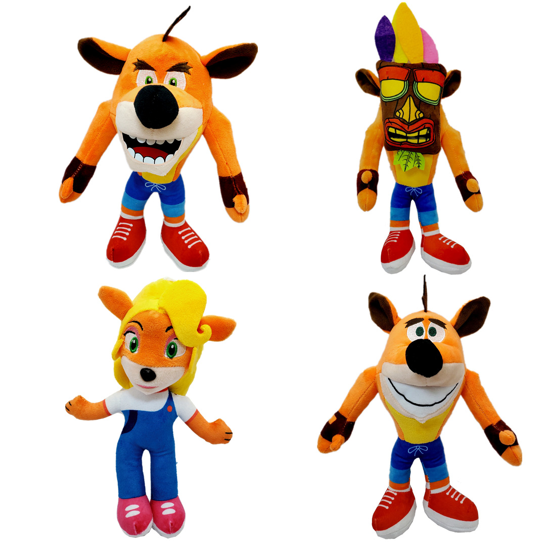 跨境新款古惑狼 crash bandicoot疯狂三部曲系列毛绒玩具玩偶公仔
