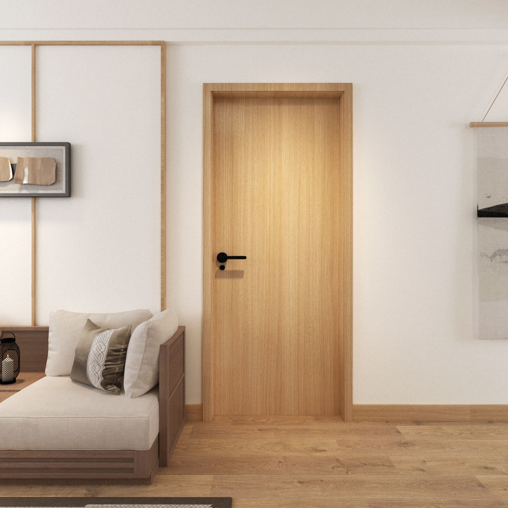 木门室内日式原木色平板卧室门新中式生态门房门实木复合门批发