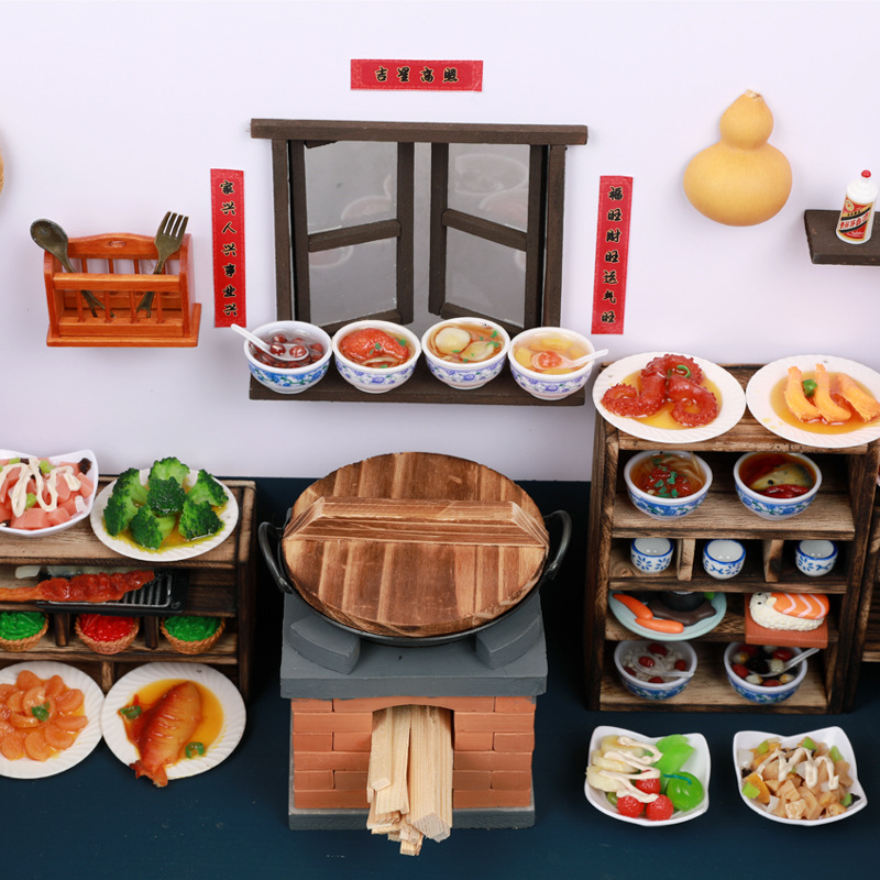 日本食玩迷你厨房娃娃屋摆件儿童厨具玩具小小食界同款仿真食物菜