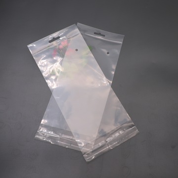 工厂批发加厚ldpe透明卡头自封袋防爆口软质挂孔出口袜子吊卡袋