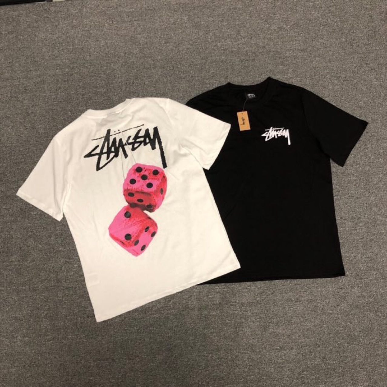 潮牌stusy2022新款斯图西美式宽松经典骰子圆领短袖t恤男女夏季