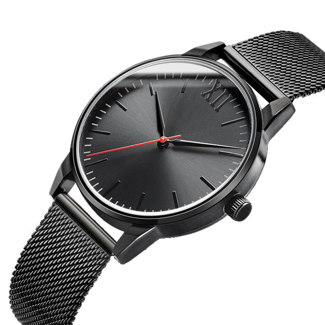 stainless steel watches mens quartz watch black