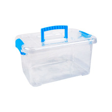 RP4T批发【透明塑料收纳盒】长方形有盖手提整理箱黏土小号收纳箱