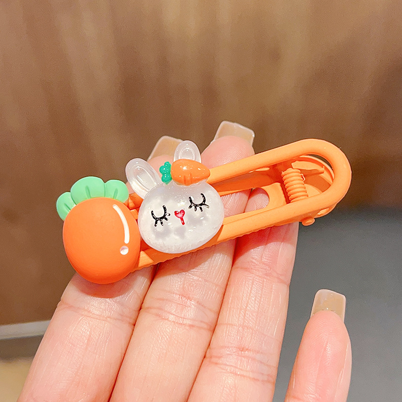 2023 Early Spring New Children's Barrettes Super Cute Bear Seamless Duckbill Clip Side Bang Clip Hair Clip for Broken Hair Barrettes Hairpin