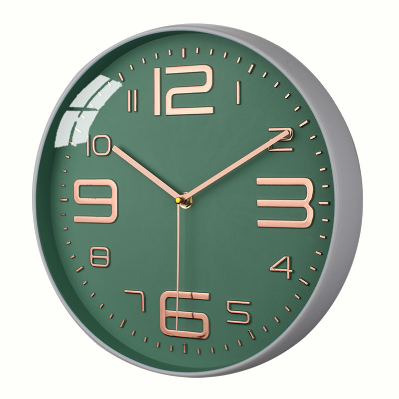 12-Inch 30cm round Noiseless Hanging Clock Plastic Fashion Simple Digital Clock Bedroom Can Be Designed and Wholesale as Required