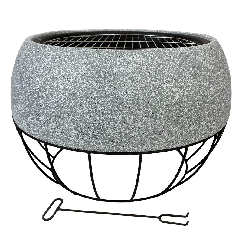 户外烧烤炉仿石头火炉取暖炉出口欧美火盆花园庭院壁炉厂家批发