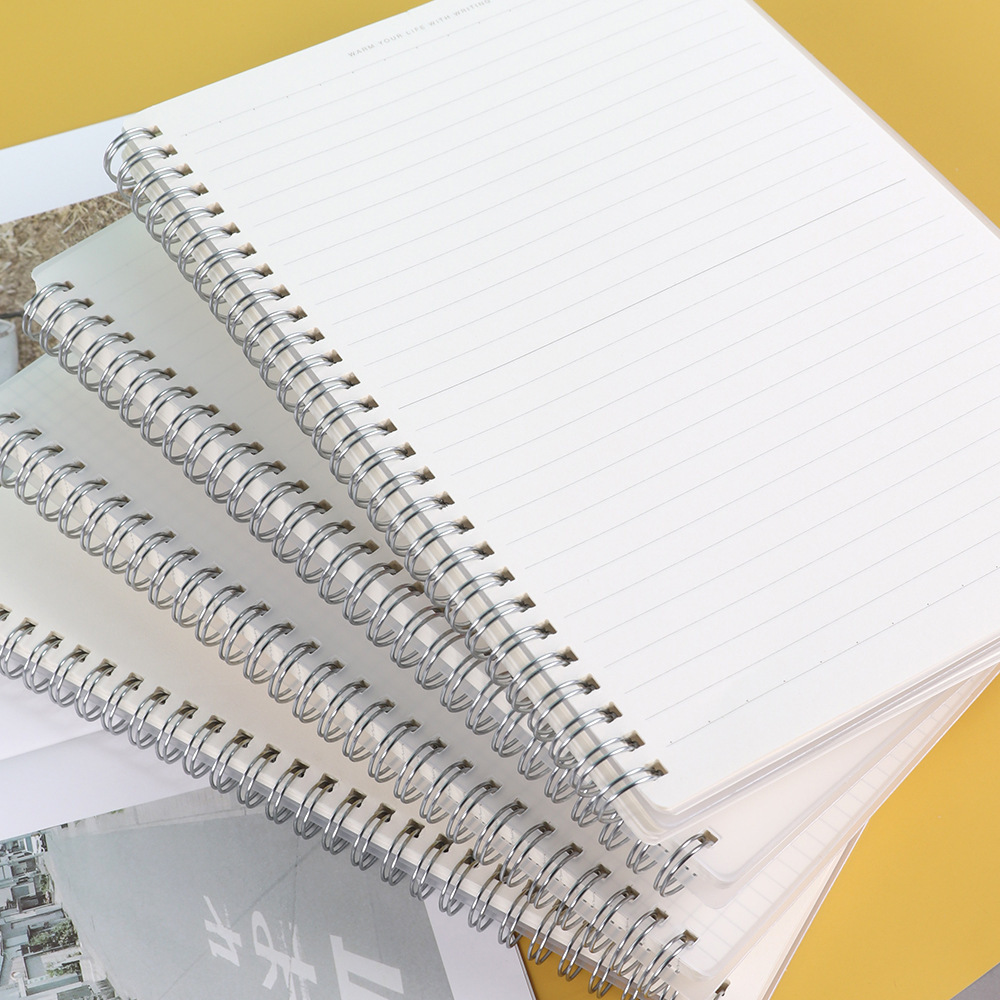 简约学生笔记本a5 b5线圈本磨砂横线英语网格点阵空白80g加厚纸张