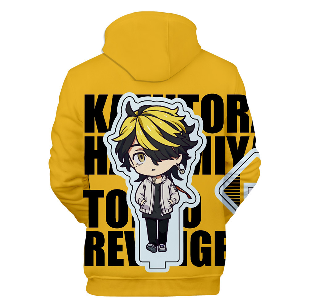 2021跨境新款 东京复仇者q版卫衣 3d数码宽松大码带帽卫衣