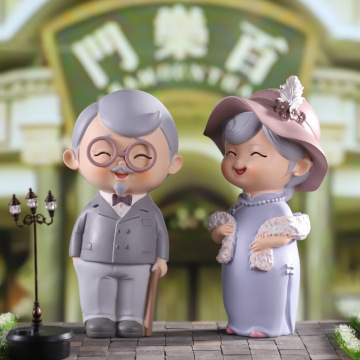 明国往事送爸妈礼物怀旧老上海老头老太爷爷奶奶乔迁家居玄关摆件