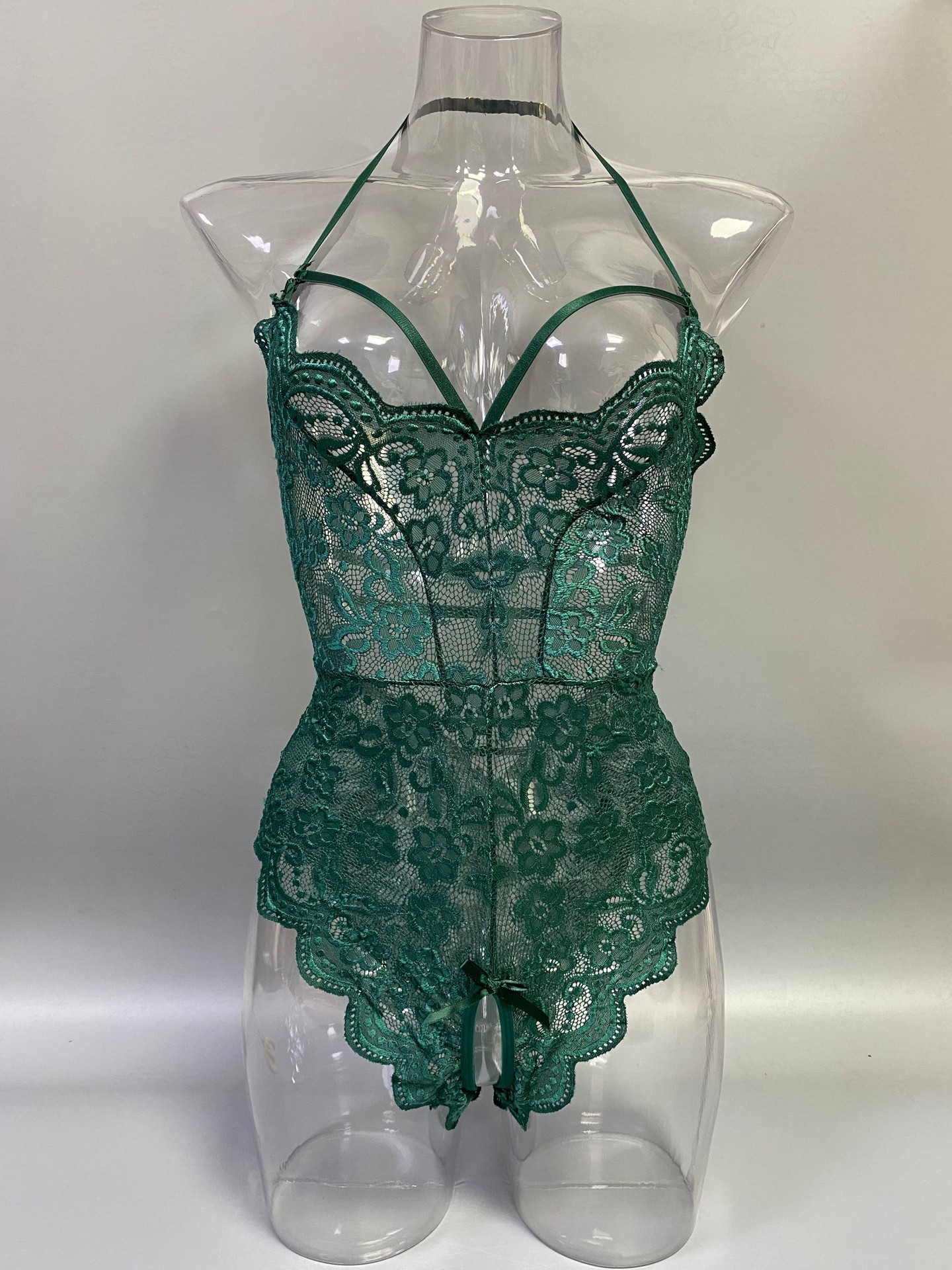 外贸情趣内衣性感深v露腰诱惑激情蕾丝透视连体衣制服套装代发082