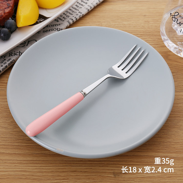 Porcelain Handle Stainless Steel Knife and Forks Spoon Good-looking Dinner Knife Fruit Fork Dessert Spoon Set Ceramic Tableware Wholesale