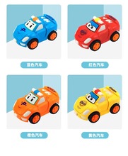 儿童卡通惯性碰撞变形小汽车男孩女孩宝宝耐摔塑胶赛车小玩具车