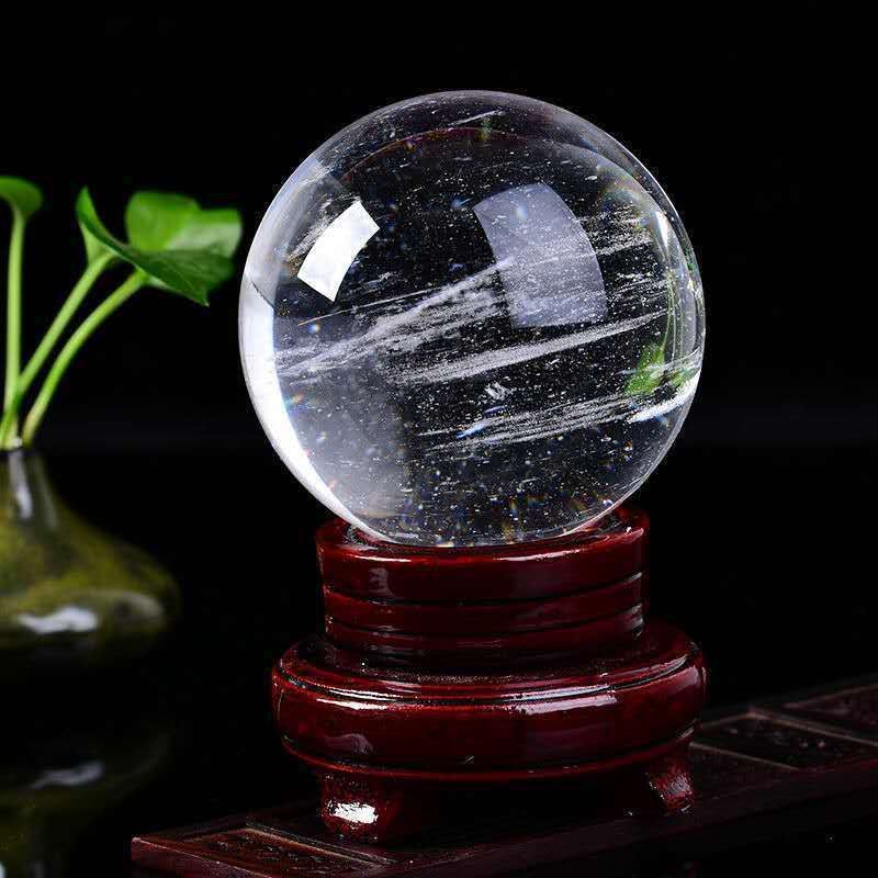 开光天然白水晶球摆件风水球转运球开业招财客厅办公风水摆件