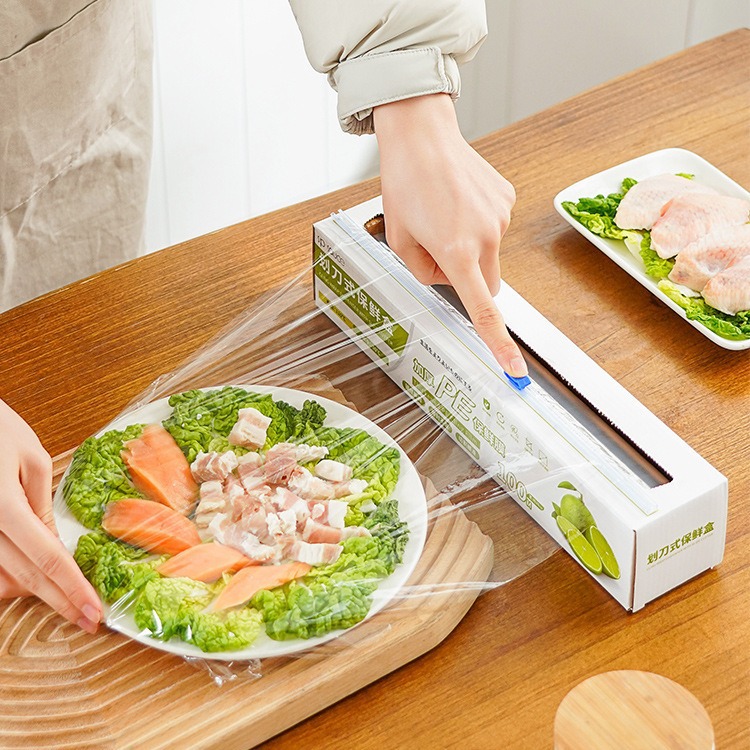 日本sp sauce保鲜膜盒装食品保鲜膜卷装保鲜膜厨房带滑刀100m