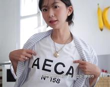 ~~~~~韩国小众fever同款 AECA white经典款字母印花情侣款短袖T恤