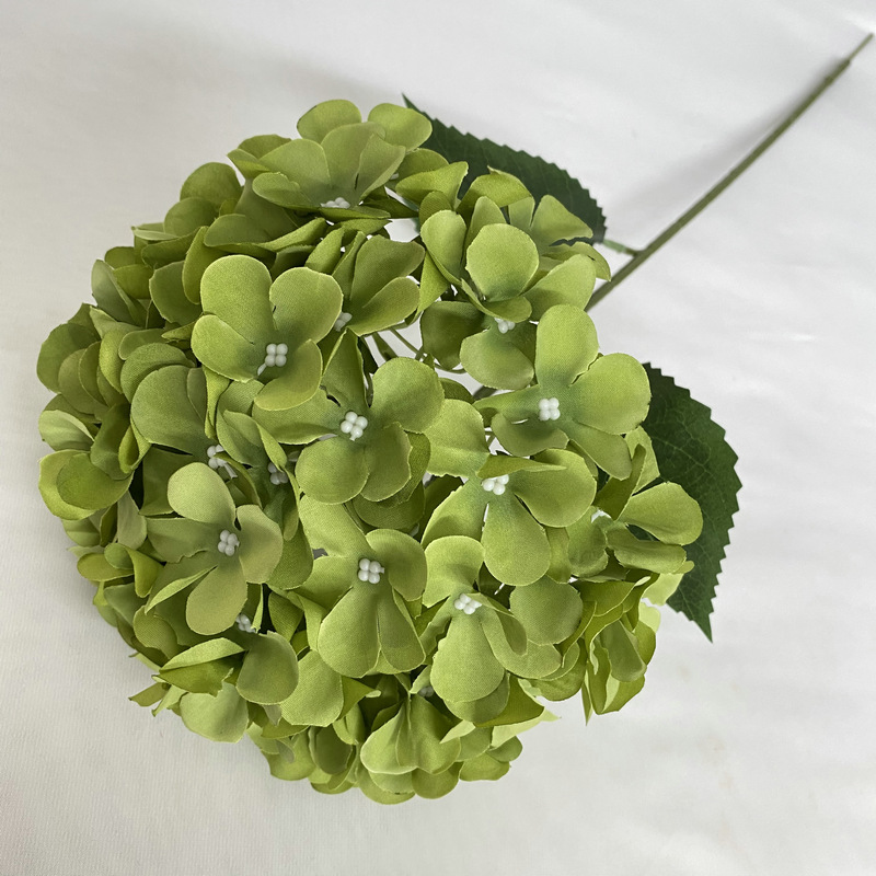 Brushed Cloth Single Mengchen Hydrangea Wedding Celebration Decoration Wedding Hall Flower Arrangement Single Photography Props Simulated Pincushion