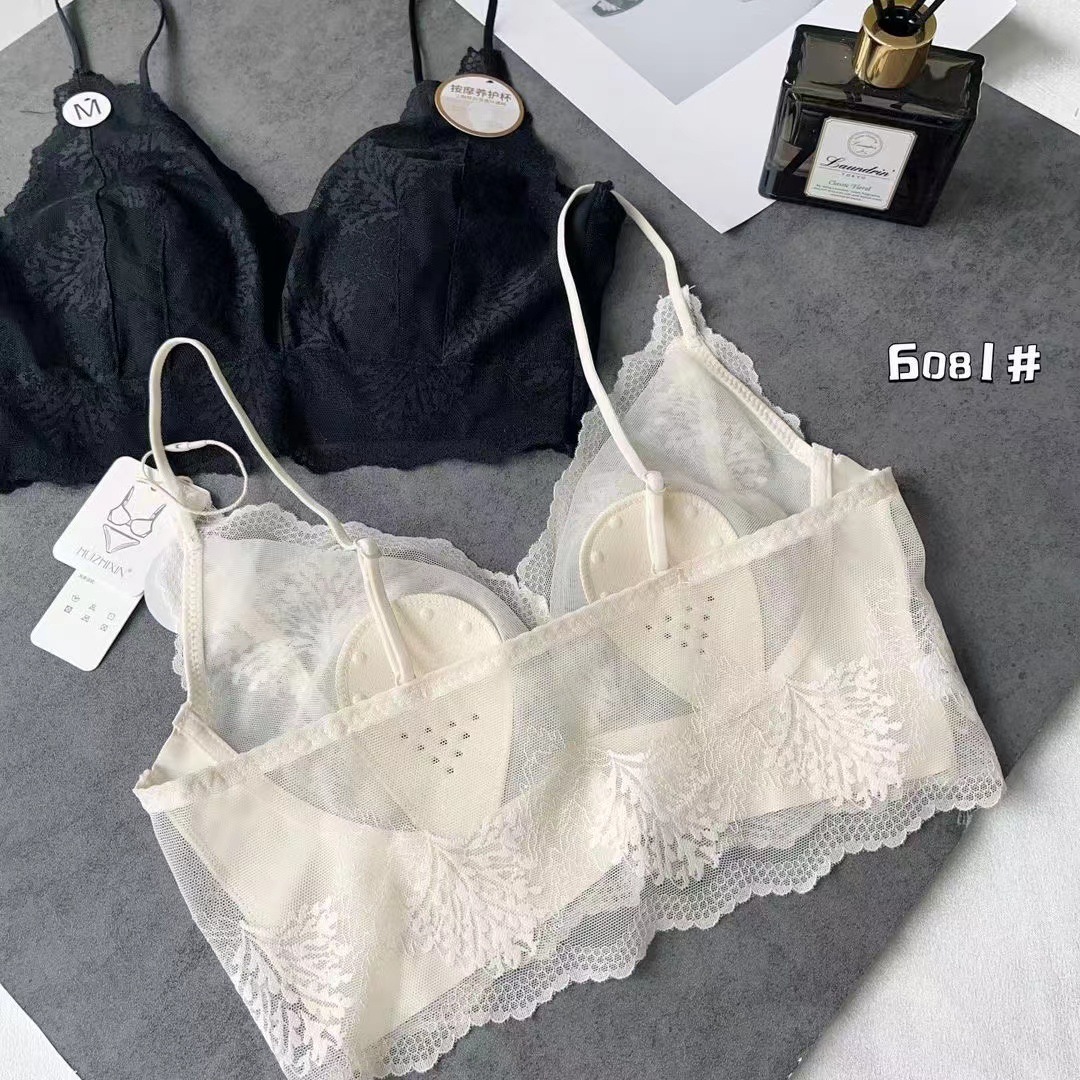 Huizhixin 6081 Lace Mesh Thin Rabbit Ear Cup Breathable Underwear Tube Top Women's Backless Bra Spring New