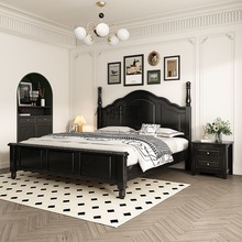 MZ实木床简约现代乡村美式床1.5米家用单人床1.8米配床垫法式床头