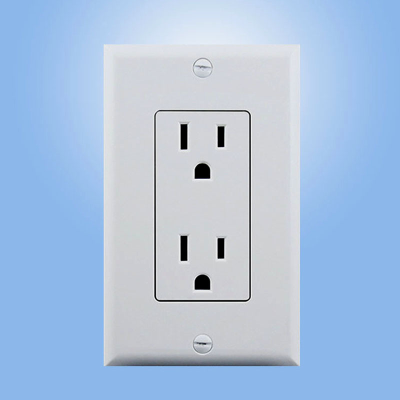 美标双联ul开关插座120型15a美式墙壁插座面板 nema5-15三极插板