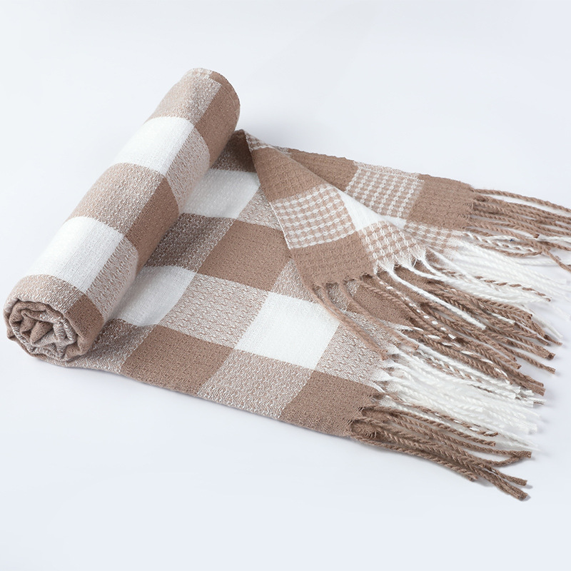 New Cashmere-like Barbed Scarf British Lattice Shawl Korean Fashion Small Clear Scarf Scarf Hot Sale from Manufacturers