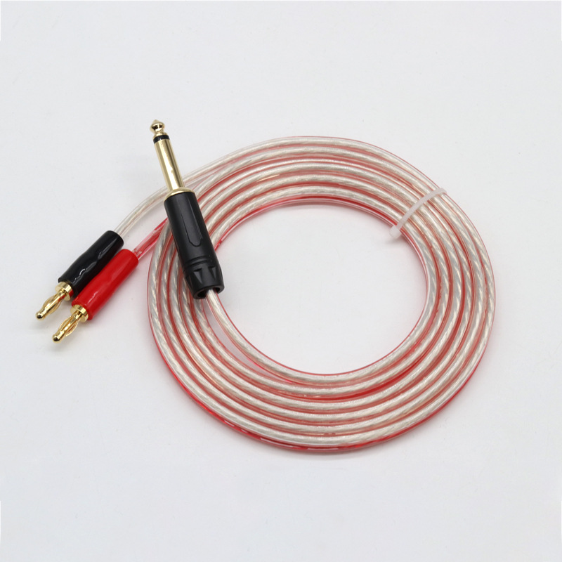 5mm大二芯转香蕉头音箱连接线有源低音炮线纯铜功放喇叭音频线