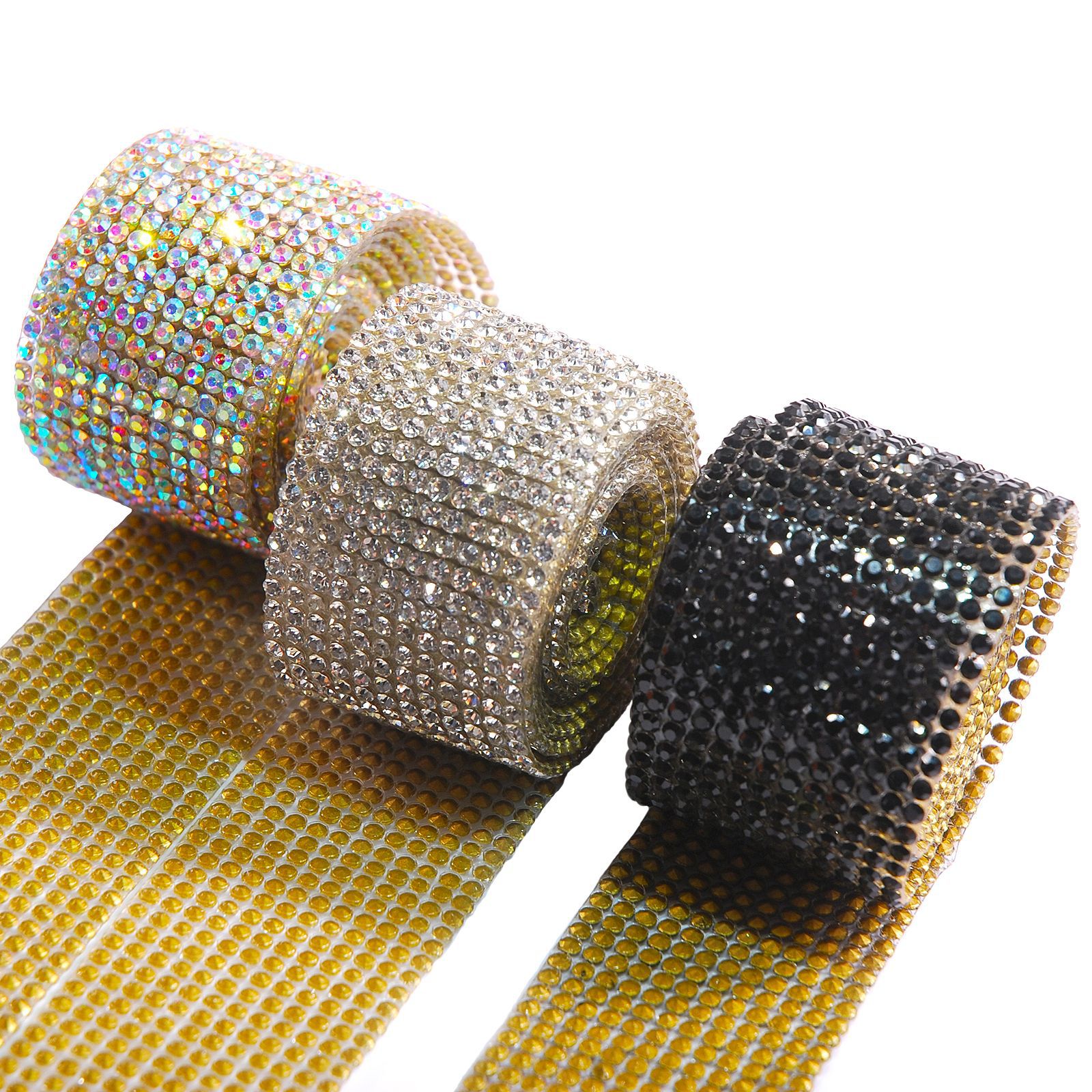 跨境热销 服装辅料配件烫钻钻条 热熔背胶钻带diy配件 1-3cm/码-阿里