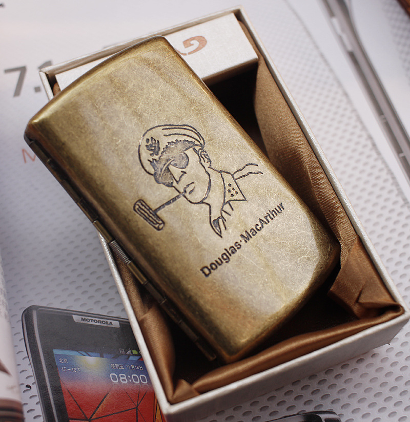 新款刻字粗烟细烟盒12支装超薄男士时尚便携香菸盒创意烟夹批发