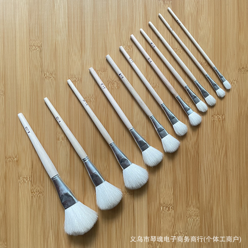 源头厂家现货白铝管S笔1-20号树脂陶瓷彩绘工艺彩绘笔优质羊毛S笔