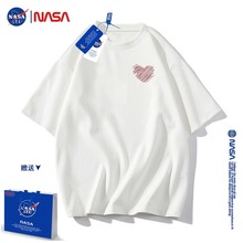 NASA联名短袖t恤夏季女潮牌宽松休闲爱心圆领显瘦ins美式体恤批发