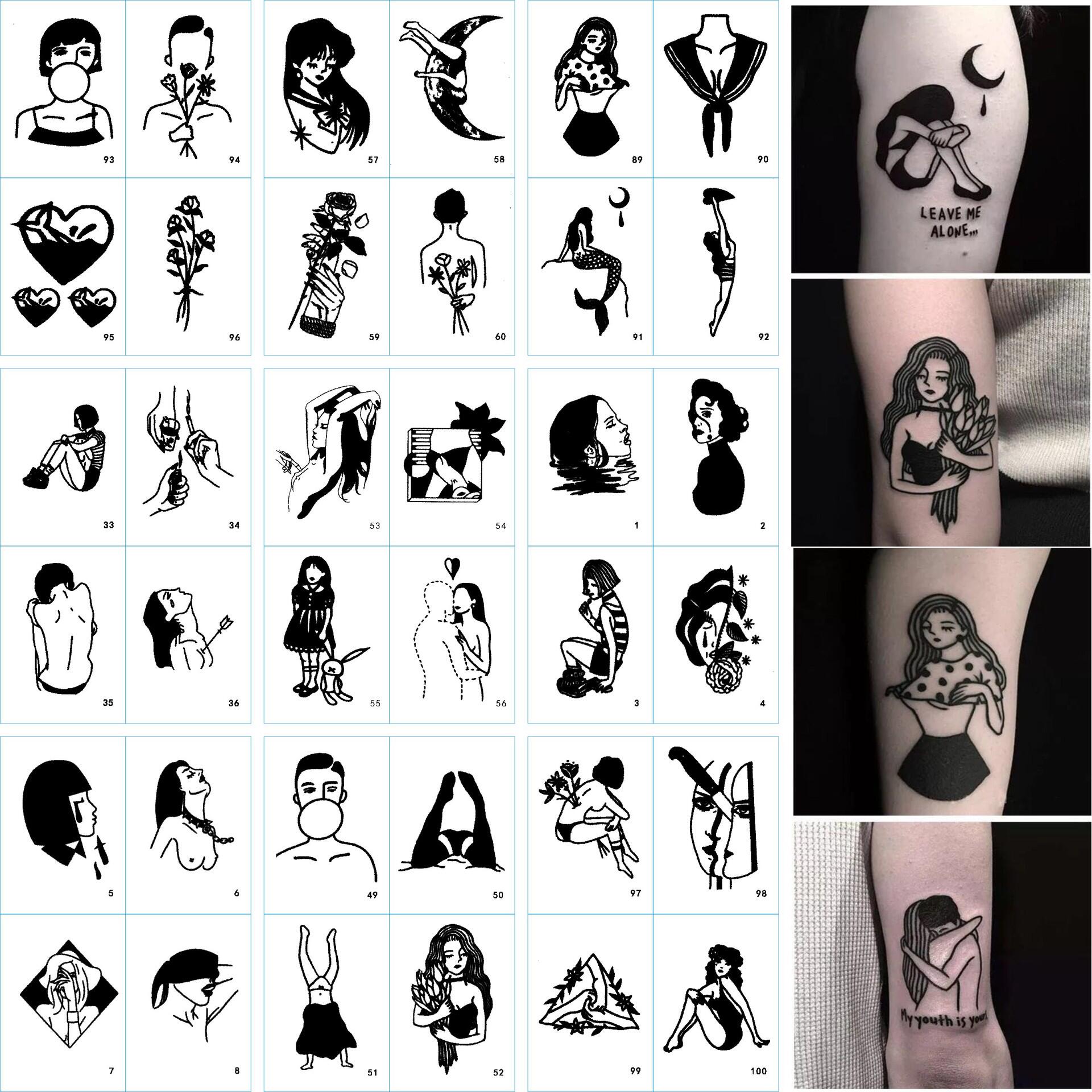 一张十四贴纹身贴防水男女韩国持久ins风暗黑花臂仿今日多少钱