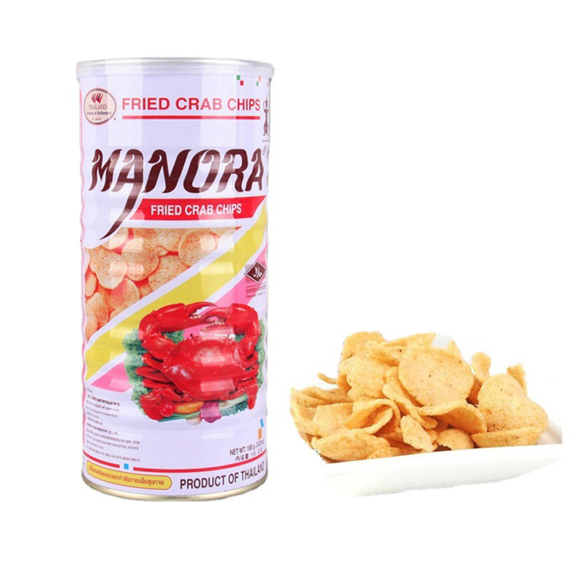 泰国玛努拉牌虾片100g一箱12罐 进口膨化食品 脆条 薯片休闲零食